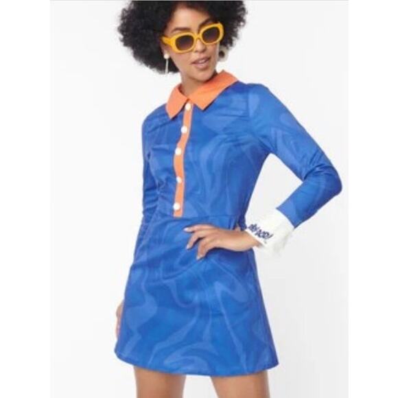 Smak Parlour Unique Vintage Scooby Doo Blue Groovy Dress M NWOT - Picture 1 of 5